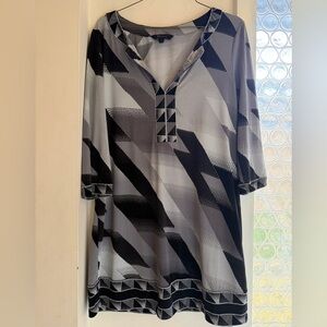 Vintage Y2K!! Designer!! BCBGMaxAzria Men's Black and Gray Geometric Dress